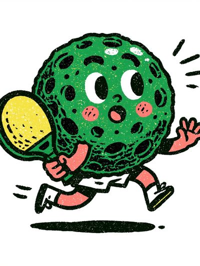 Running Tennis Ball Cartoon Print. poster print