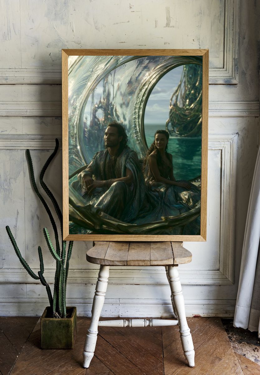 Ocean Portal Fantasy Print. room preview
