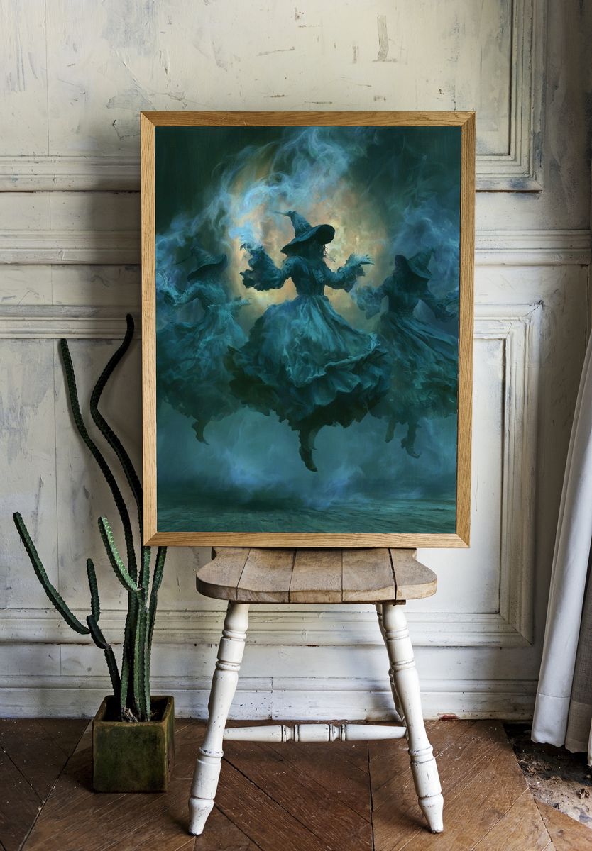 Witch Dance in Blue Smoke Poster. — room view 1