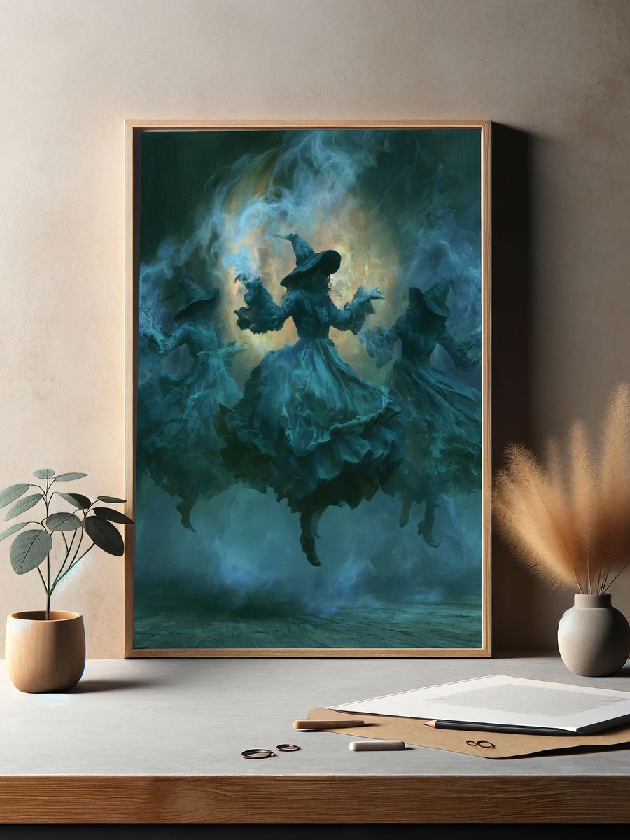 Witch Dance in Blue Smoke Poster. — room view 2