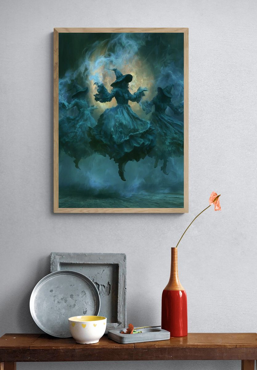 Witch Dance in Blue Smoke Poster. — room view 3