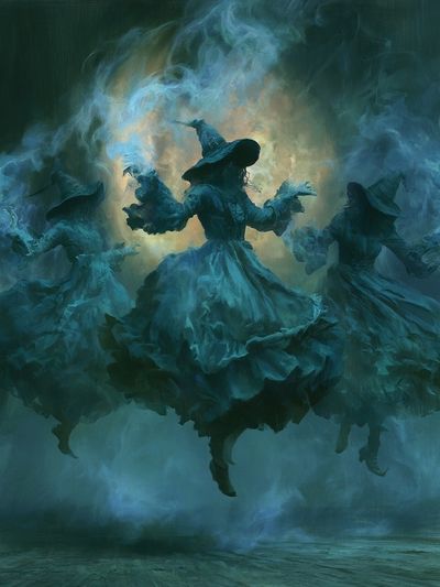 Witch Dance in Blue Smoke Poster.