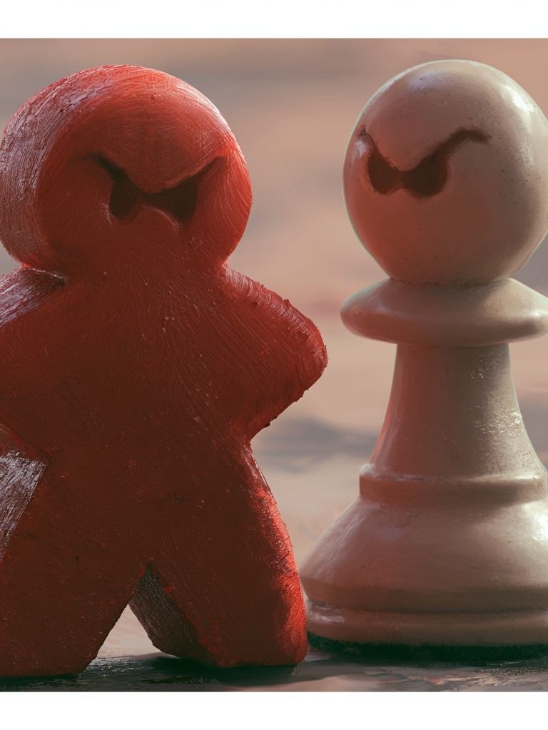 Chess Pieces Surreal Illustration Poster. poster — illustration art