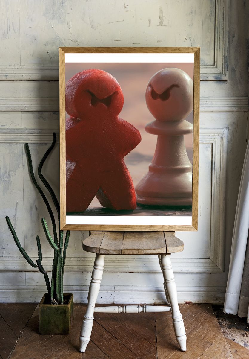 Chess Pieces Surreal Illustration Poster. — room view 1