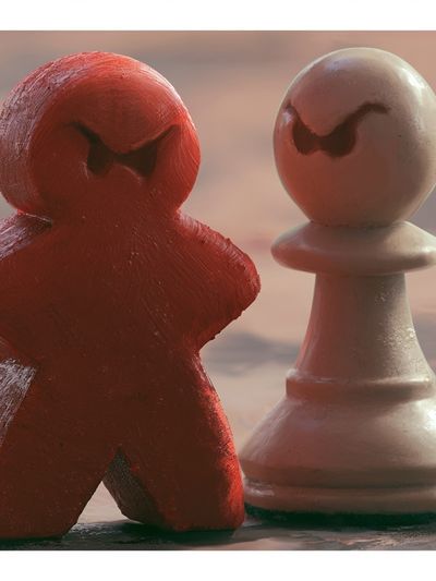 Chess Pieces Surreal Illustration Poster.