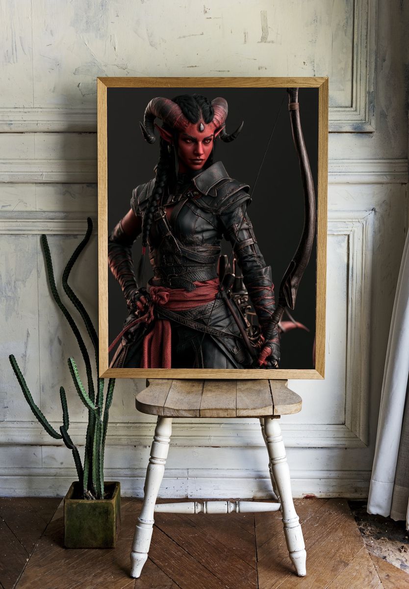 Demon Archer Digital Art Poster. room preview