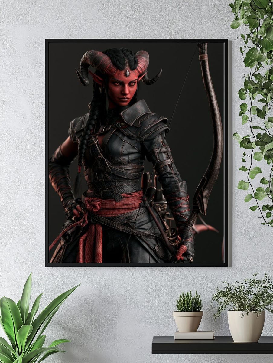 Demon Archer Digital Art Poster. — room view 4