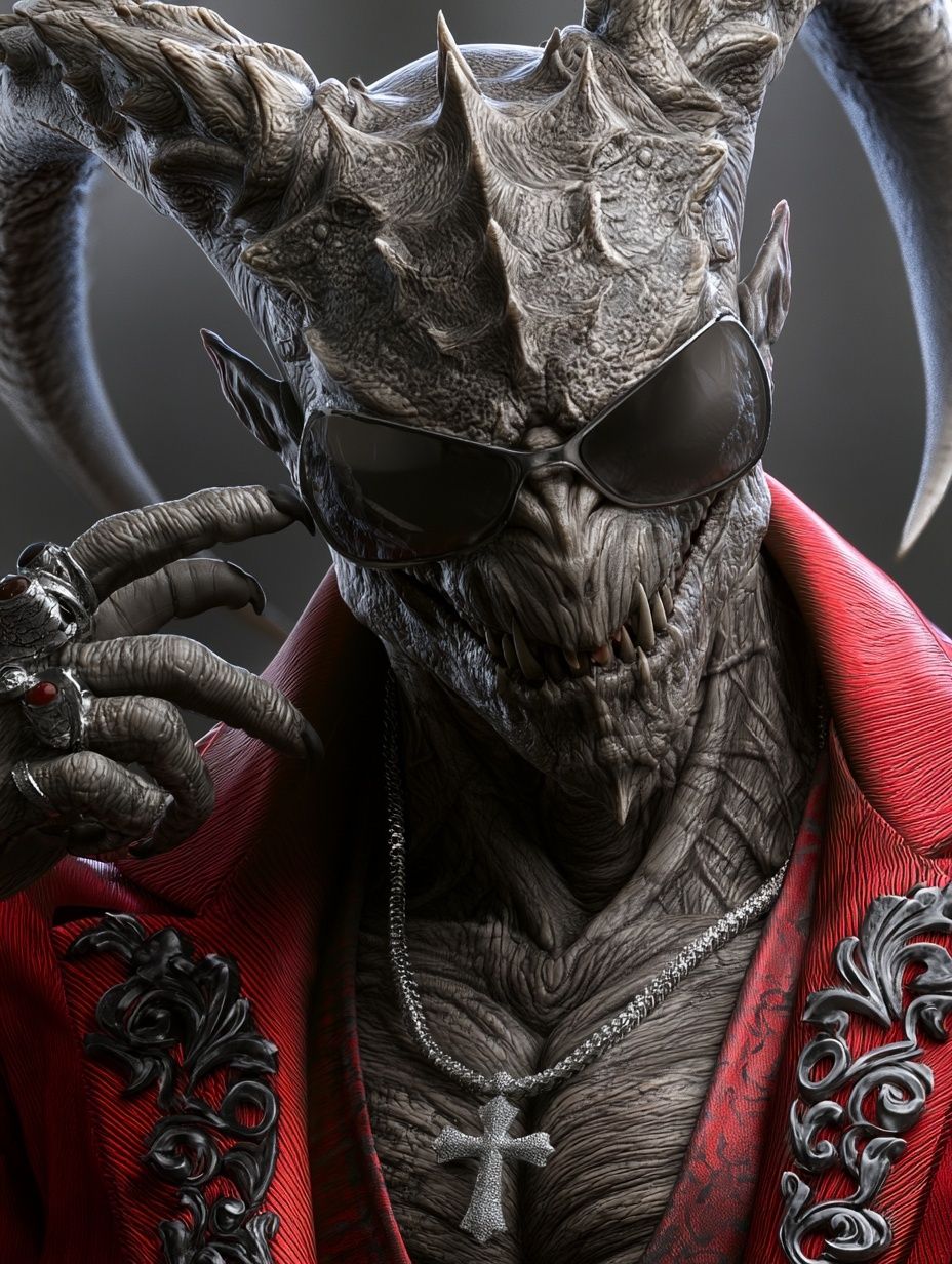 Demonic Dragon Portrait Poster. poster — illustration art