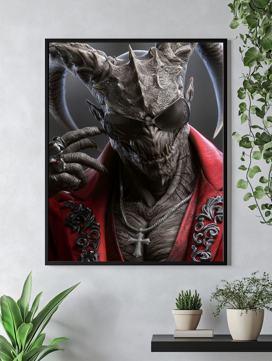 Demonic Dragon Portrait Poster. — room view 4