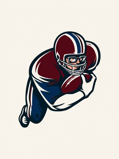 Football Player Illustration Poster.