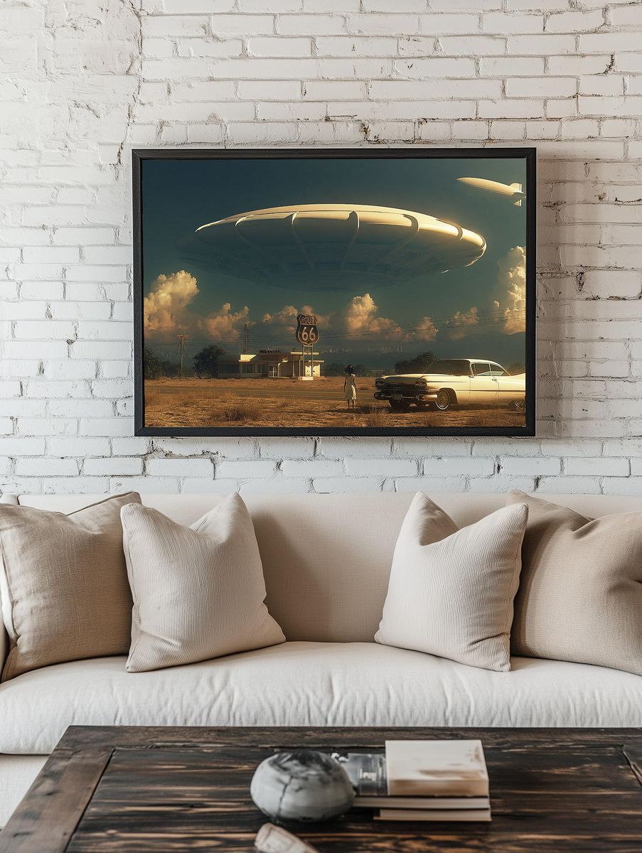 Route 66 UFO Sky Poster. room preview