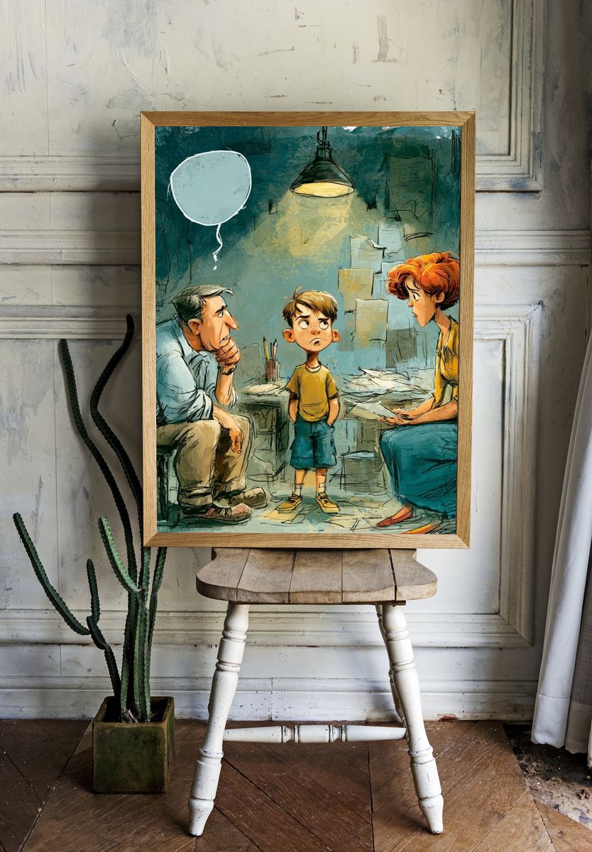 Family Counseling Illustration Poster. room preview
