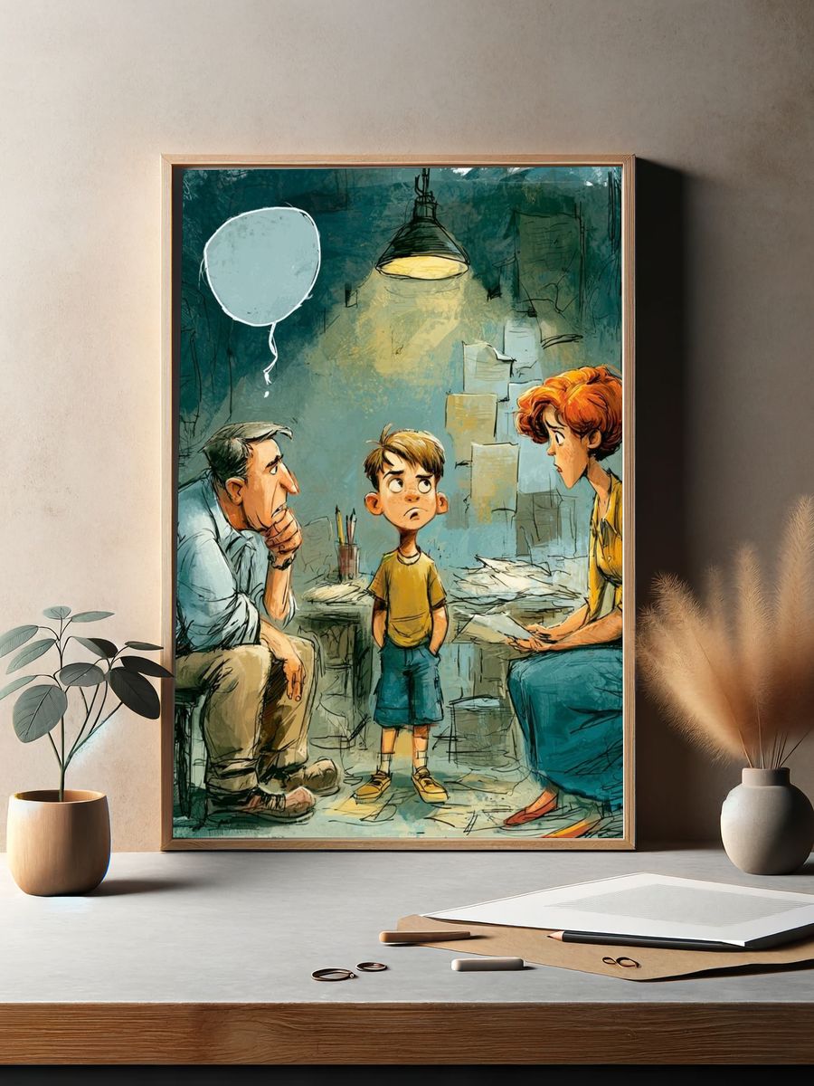 Family Counseling Illustration Poster. — room view 2