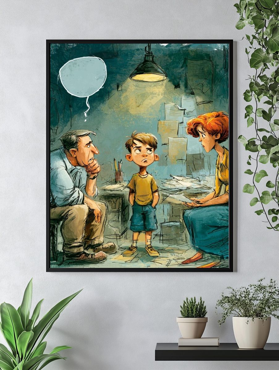 Family Counseling Illustration Poster. — room view 4