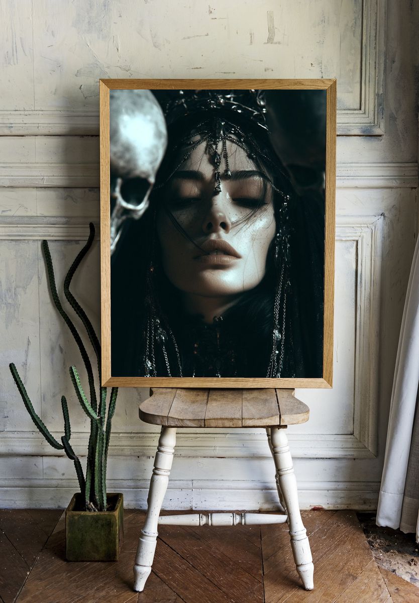 Dark Gothic Portrait Print. room preview