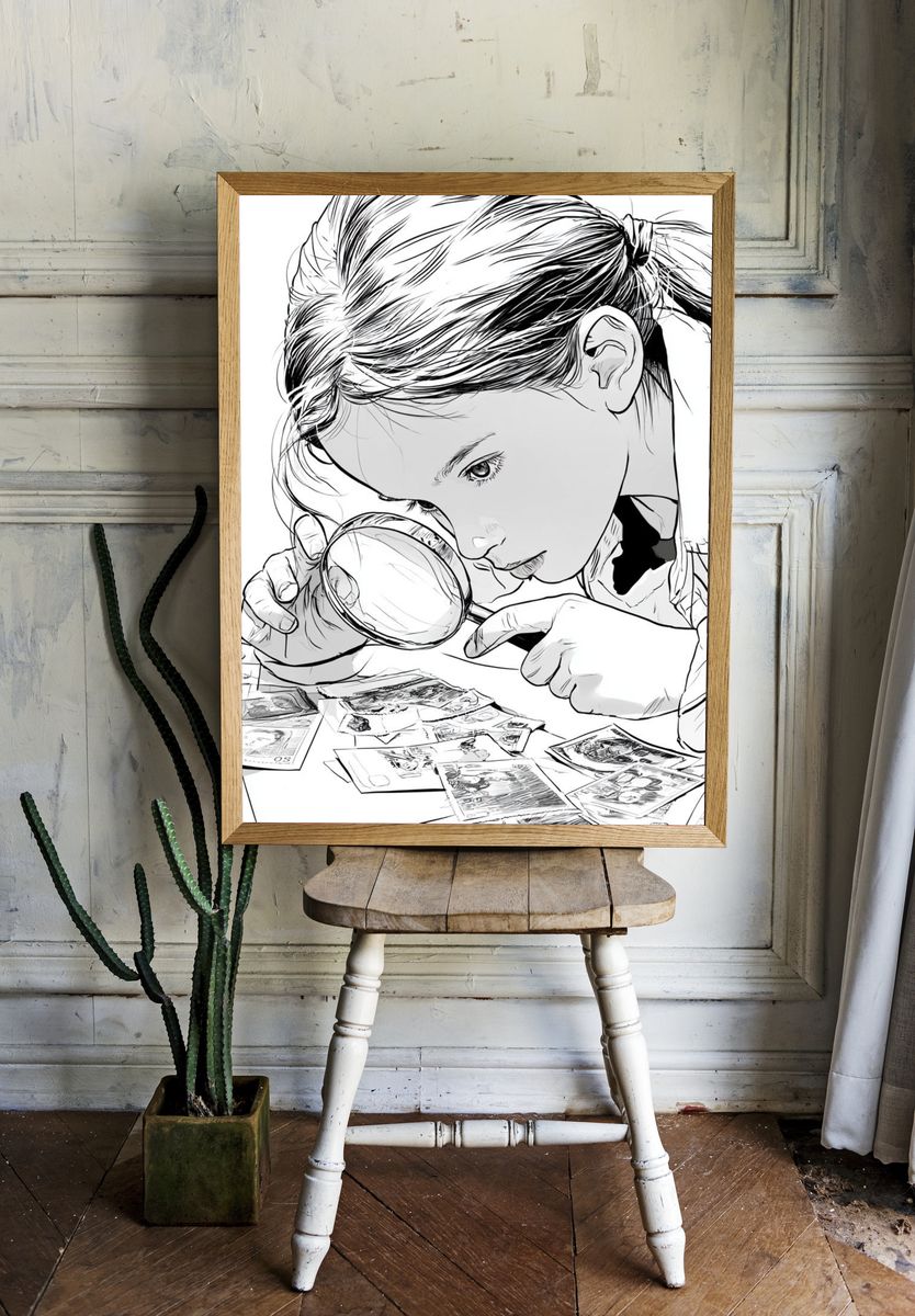 Young Detective Illustration Poster. room preview