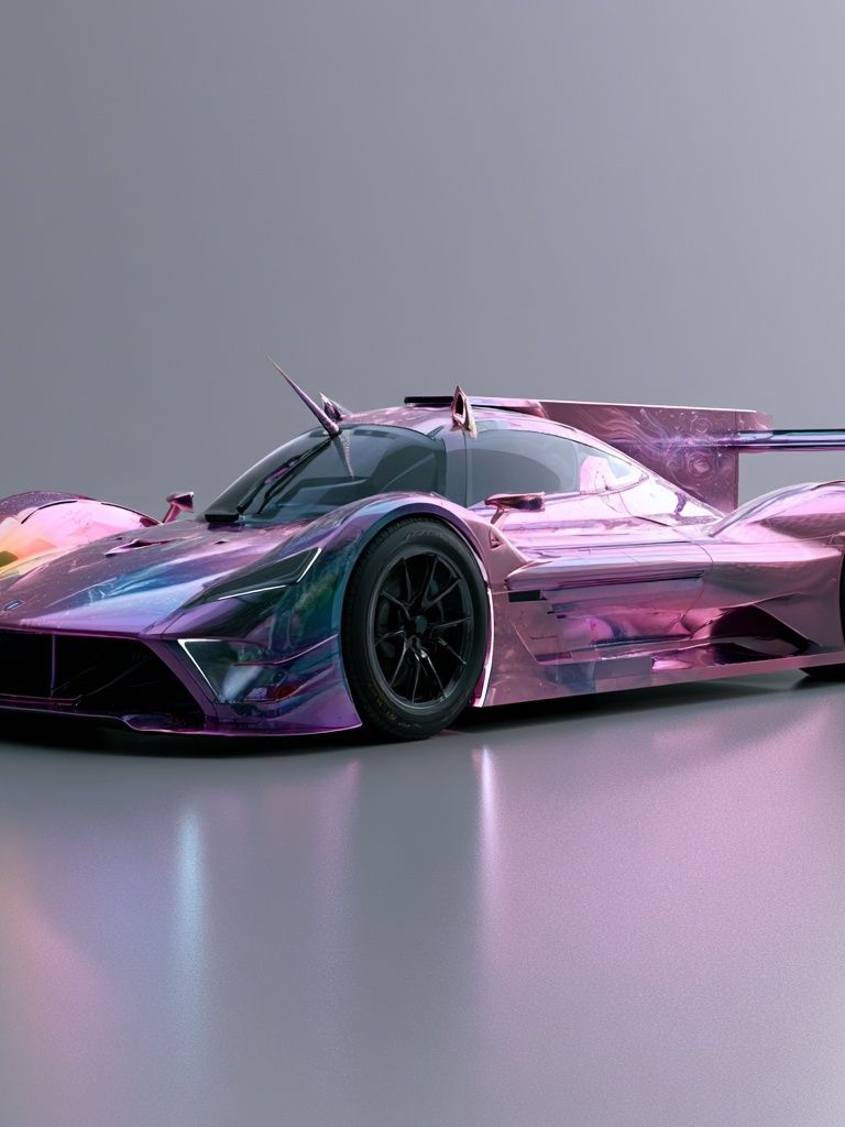 Neon Hypercar Illustration Poster. poster detail