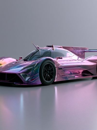 Neon Hypercar Illustration Poster.