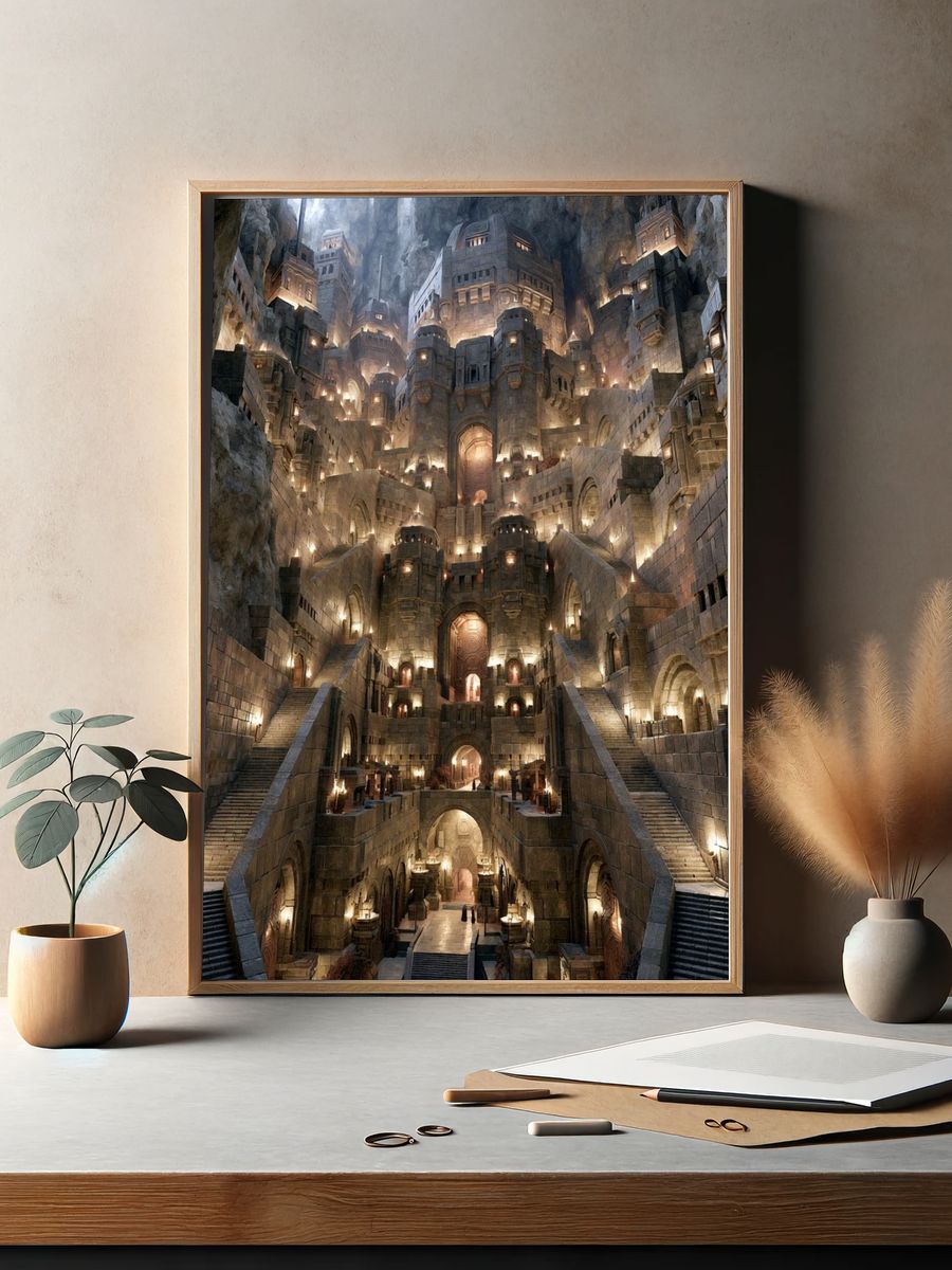 Mountain Citadel Fantasy Print. — room view 2