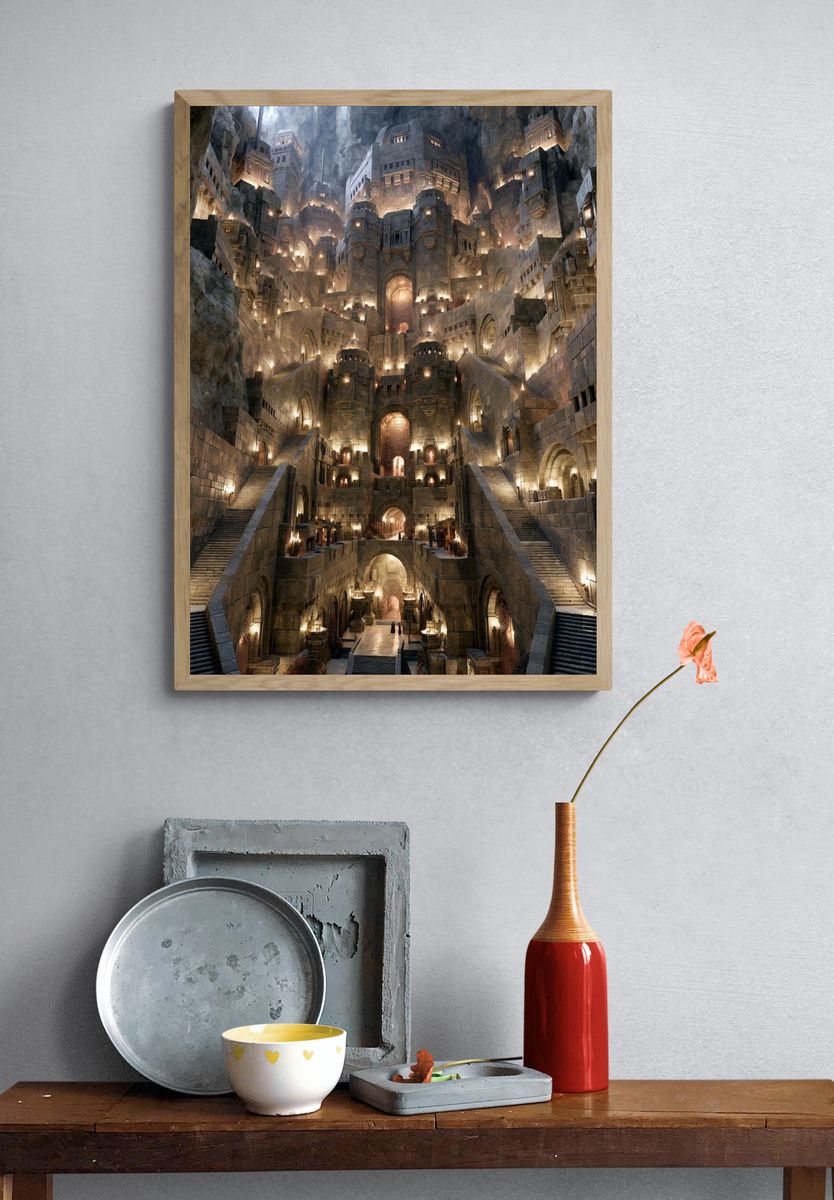 Mountain Citadel Fantasy Print. — room view 3