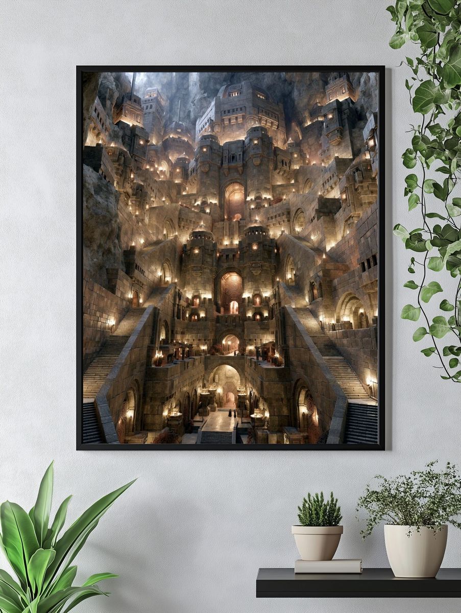 Mountain Citadel Fantasy Print. — room view 4