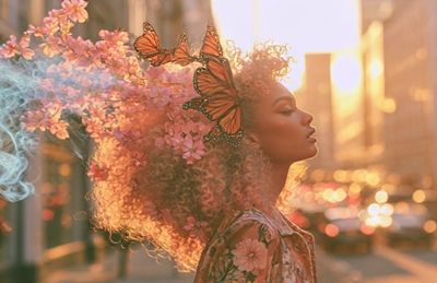 Butterfly Bloom Portrait Print.