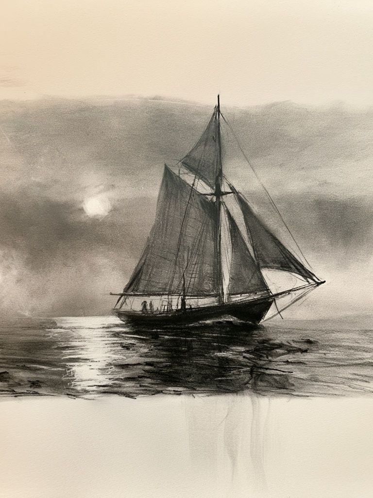Sailing Ship at Sea — Fine-Art Print. poster detail