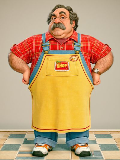 Shopkeeper Character Illustration Poster. poster