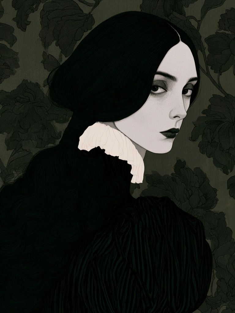 Gothic Portrait Illustration Poster. poster detail
