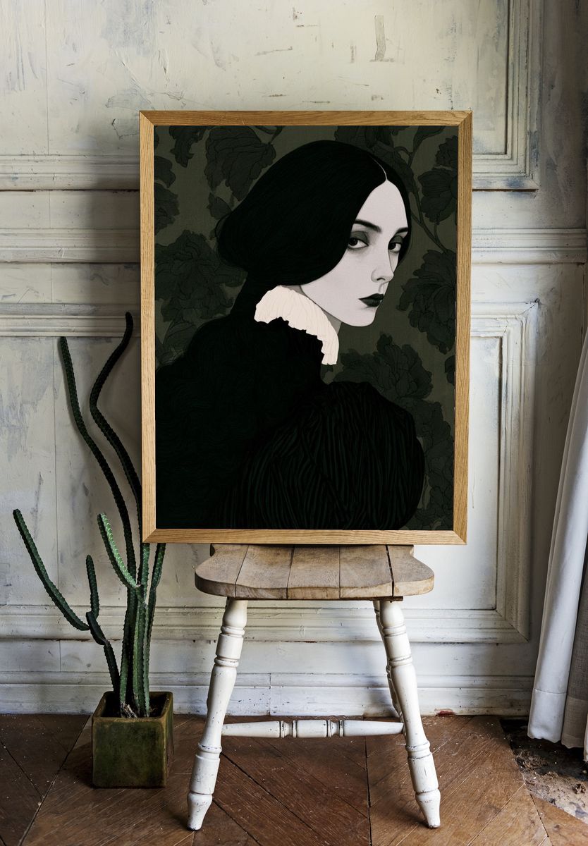 Gothic Portrait Illustration Poster. room preview
