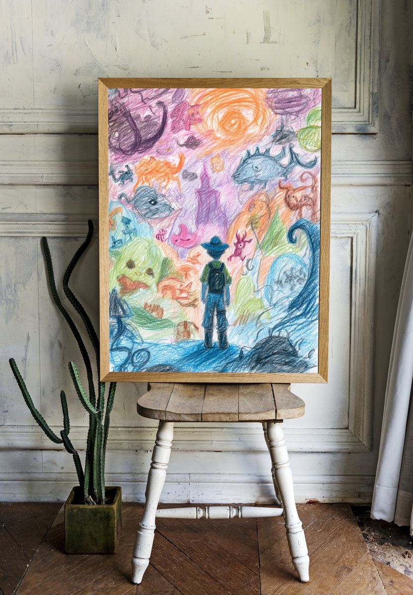 Dreamscape Explorer Illustration Poster. room preview