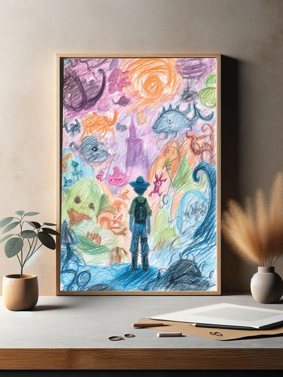 Dreamscape Explorer Illustration Poster. — room view 2