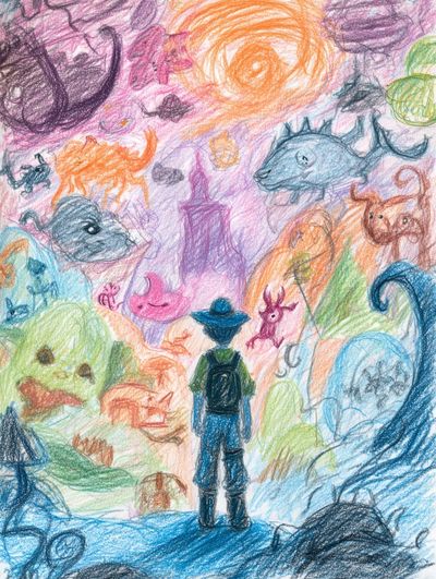 Dreamscape Explorer Illustration Poster. poster