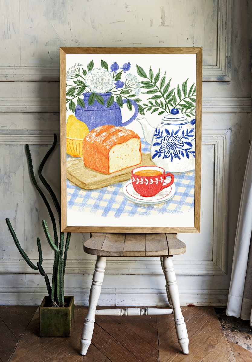 Cozy Tea Still Life Illustration Poster. room preview