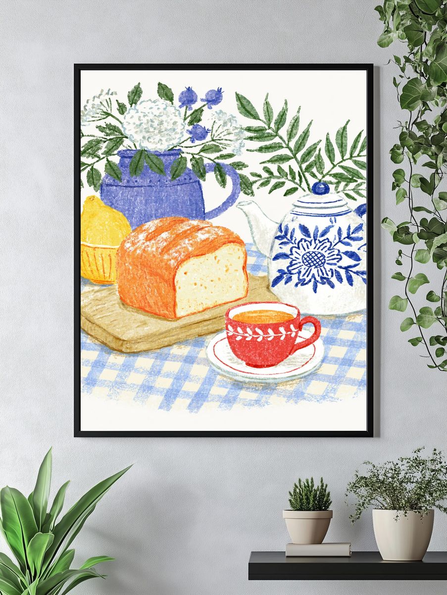 Cozy Tea Still Life Illustration Poster. — room view 4