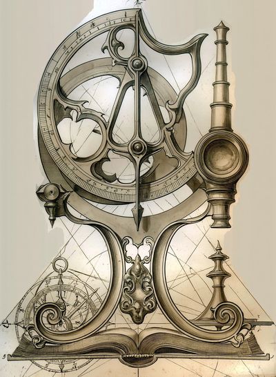 Steampunk Orrery Illustration Poster.