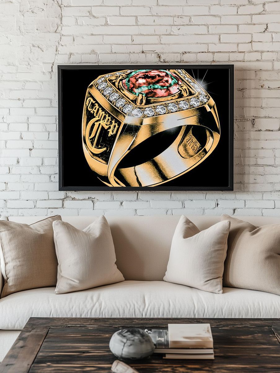 Diamond Ring Illustration Poster. — room view 1
