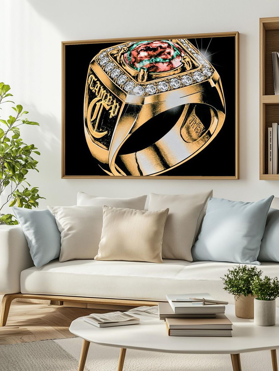 Diamond Ring Illustration Poster. — room view 2