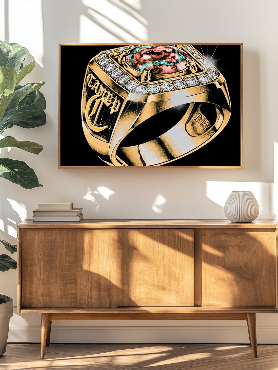 Diamond Ring Illustration Poster. — room view 3