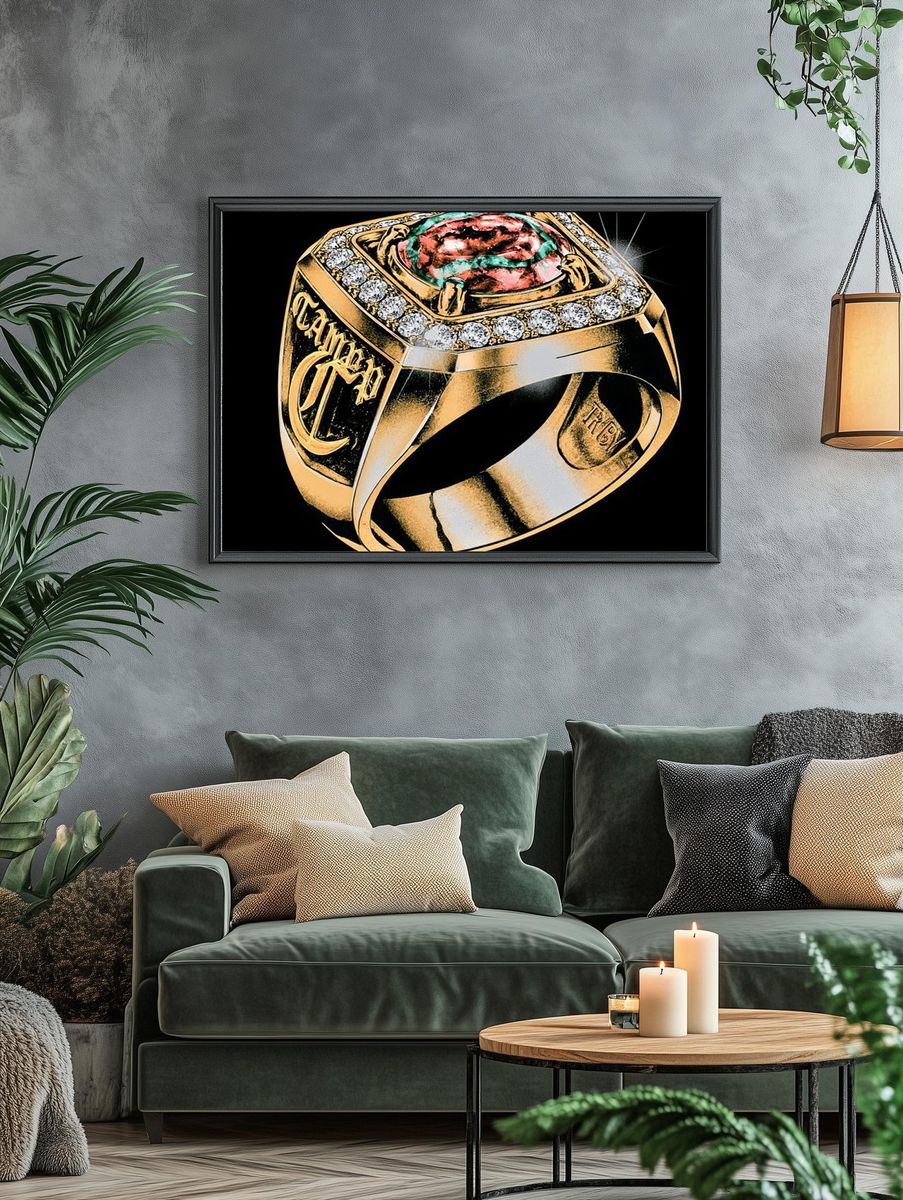 Diamond Ring Illustration Poster. — room view 4