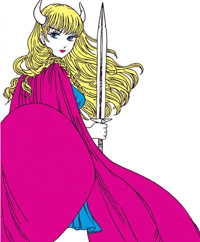 Horned Warrior Girl Illustration Poster. poster