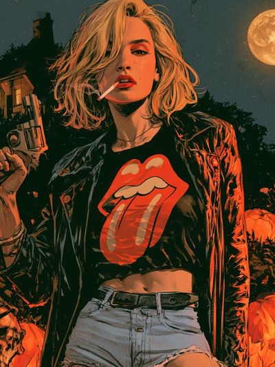 Rock Rebel Moonlight Poster.