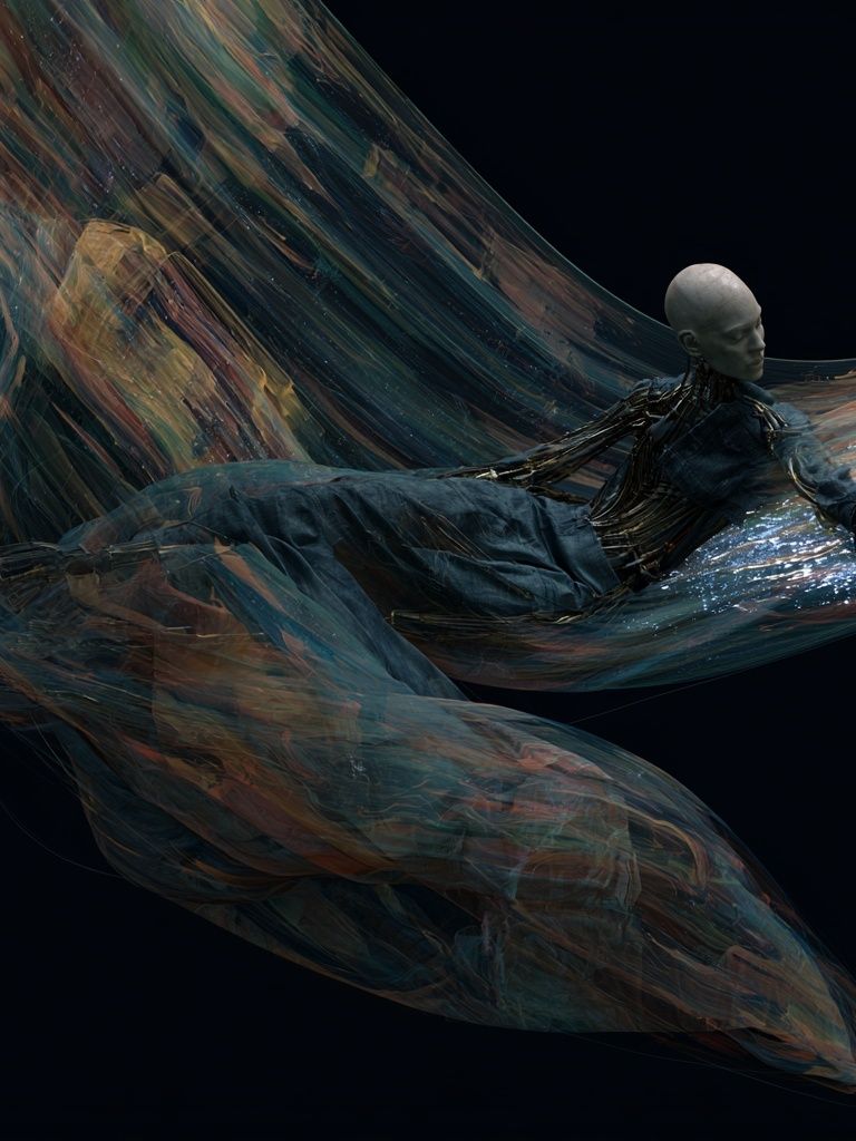 Surreal Floating Figure Fine-Art Print. poster — illustration art