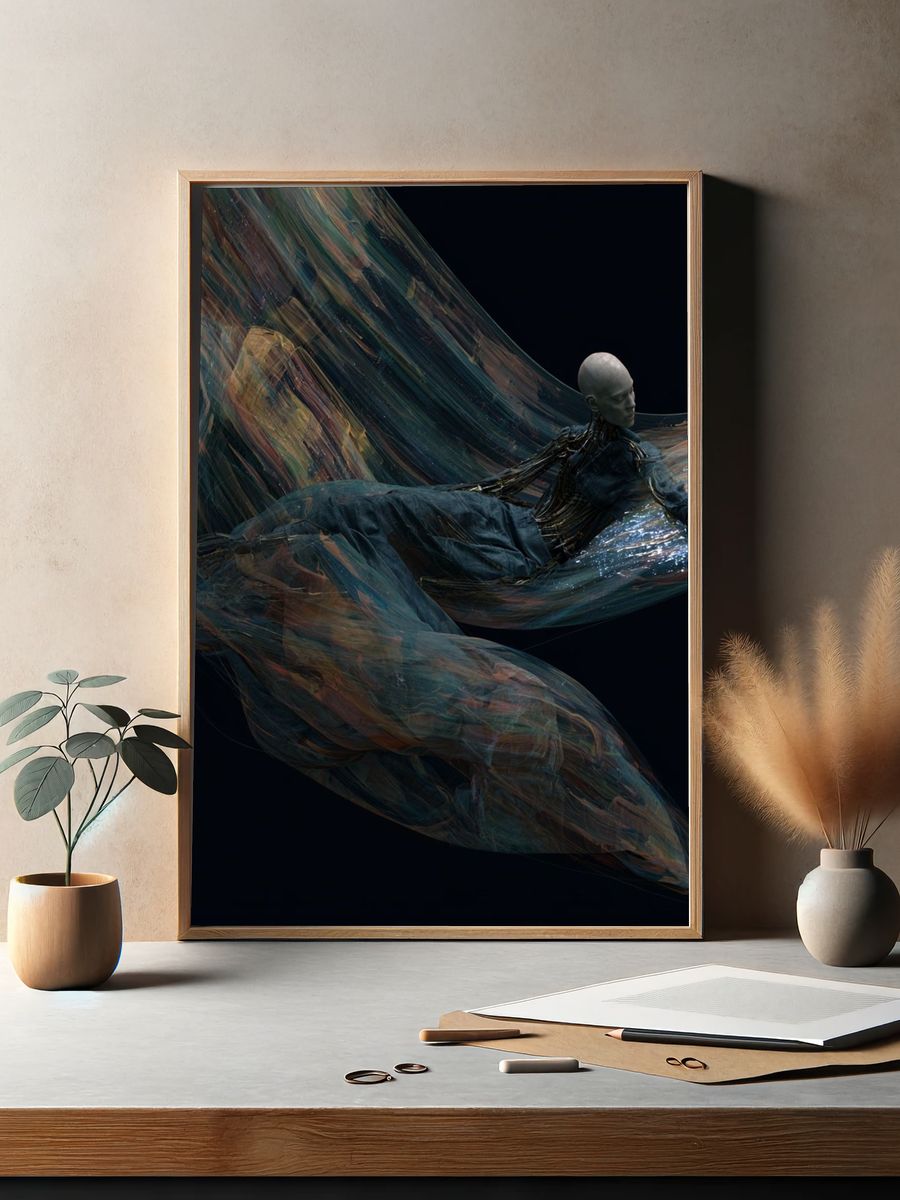 Surreal Floating Figure Fine-Art Print. — room view 2