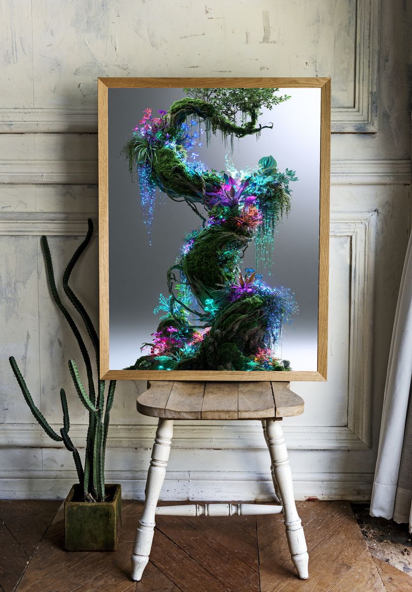 Enchanted Neon Tree Poster. — room view 1