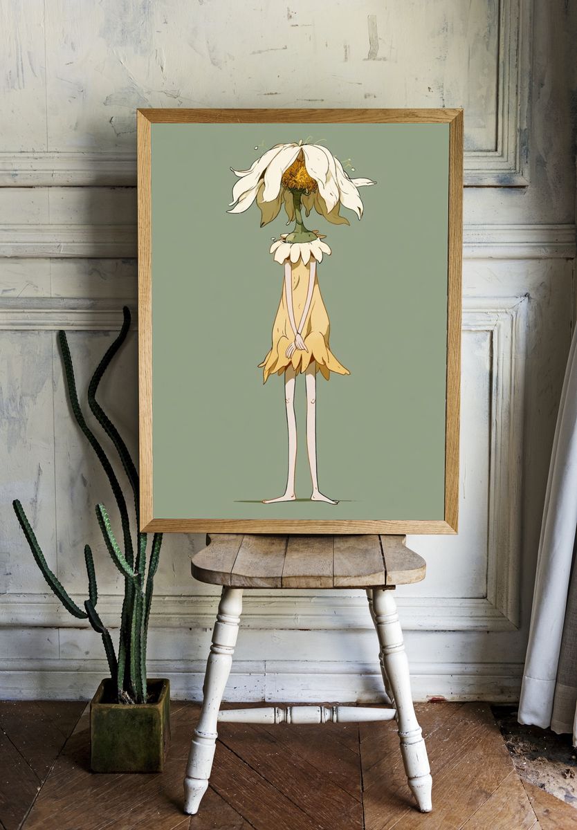 Flower Girl Illustration Poster. — room view 1