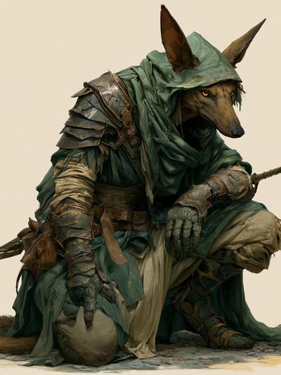 Armored Fox Warrior Fantasy Print.