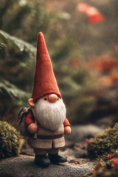 Garden Gnome Portrait Print. poster