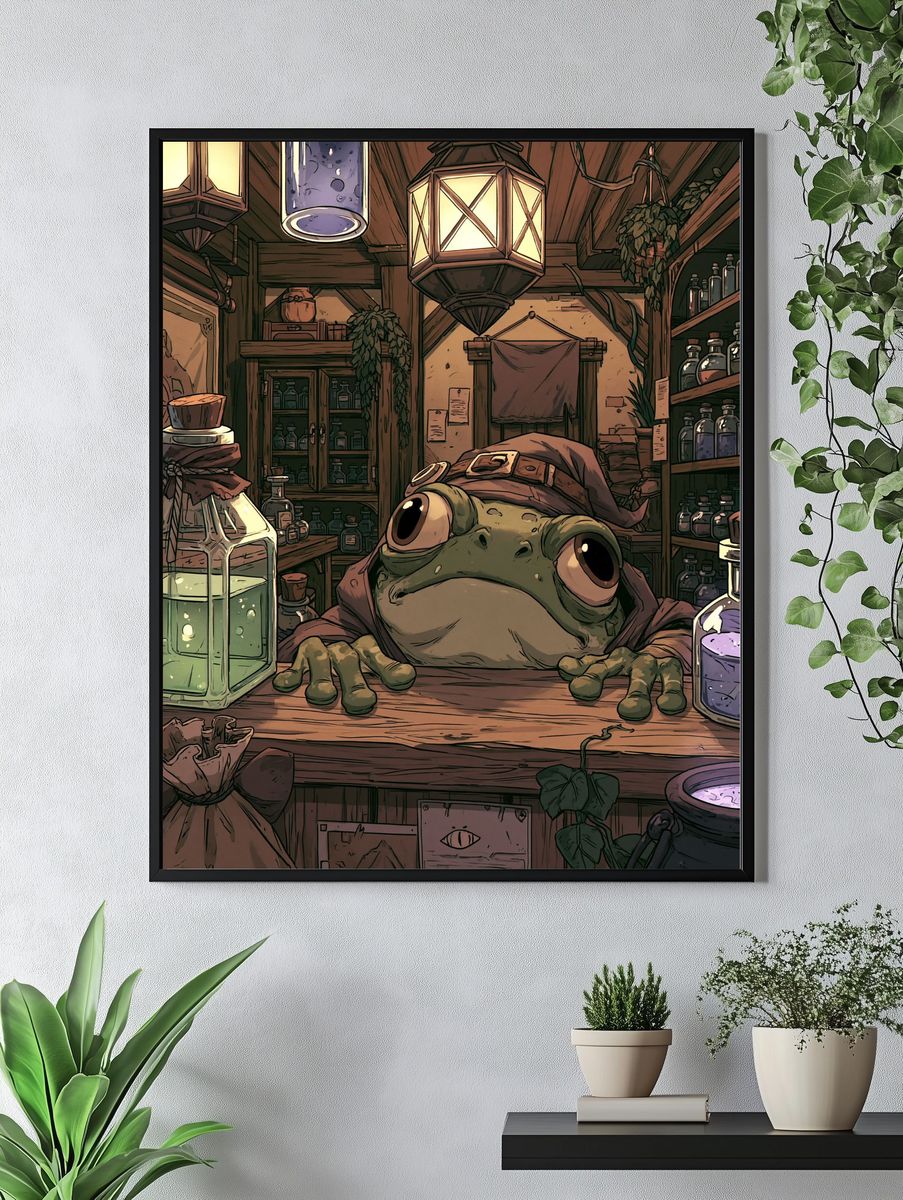 Wizard Frog Potion Shop Poster. — room view 4