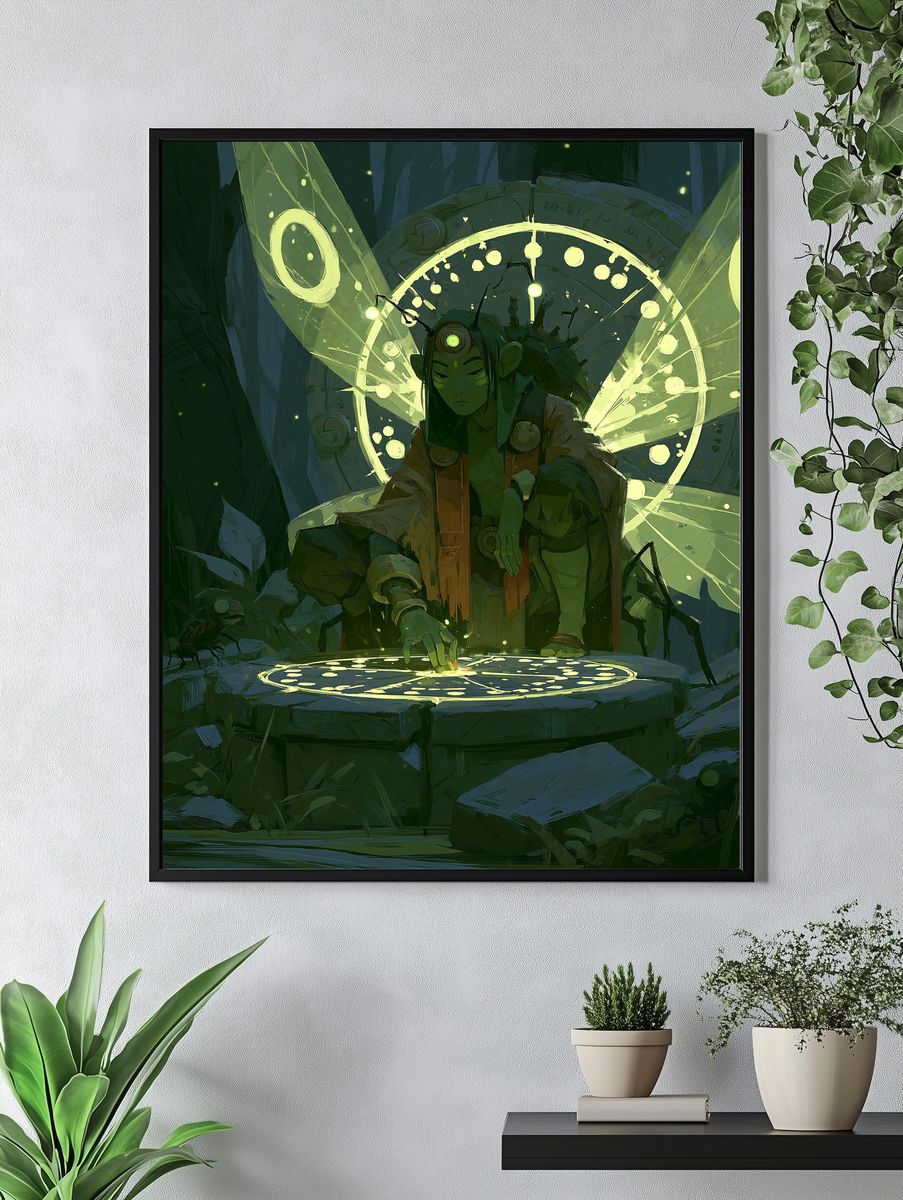Surreal Totemic Figures Illustration Poster. — room view 4